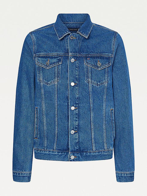 Giubbino Uomo MW18350 trucker in denim di cotone Denim medio TOMMY HILFIGER- Francavilla Moda